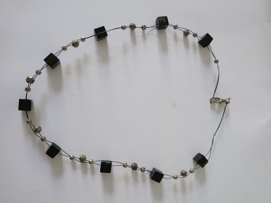 Naszyjnik choker hoker koraliki czarne