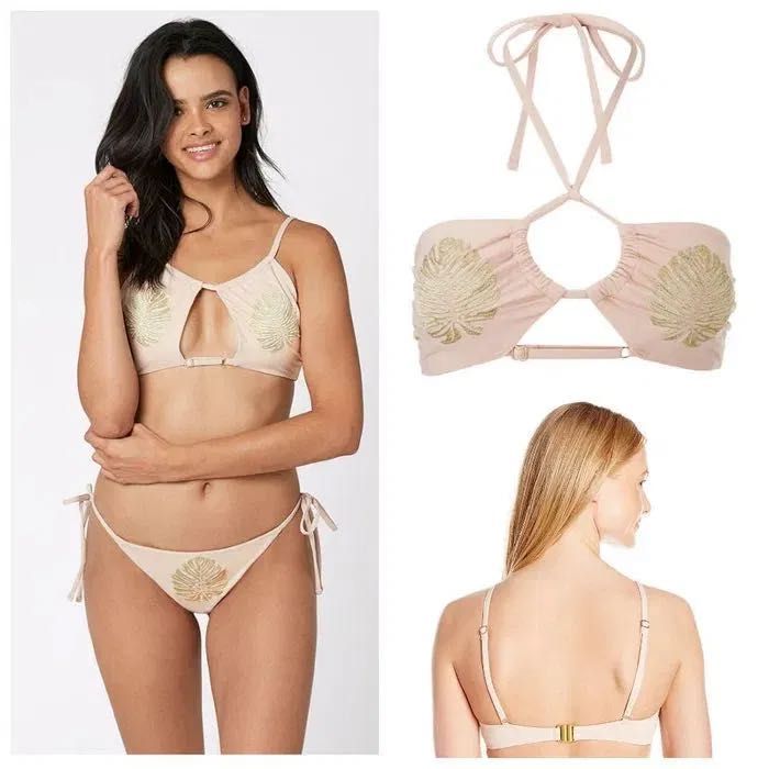 Купальник раздельный бикини бежевый золотой minkpink Victoria’s Secret