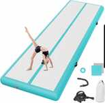 Nadmuchiwana mata gimnastyczna FBSPORT 300x100x10 cm z pompką – wodoo