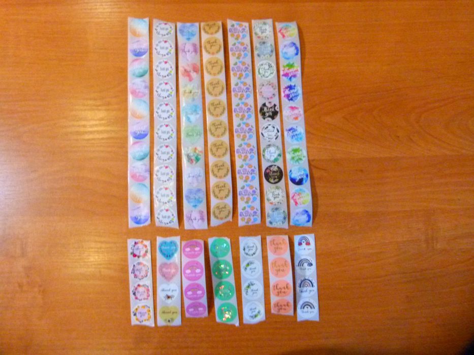 naklejki 100 sztuk  napis Thank You Dziękuję podziękowanie