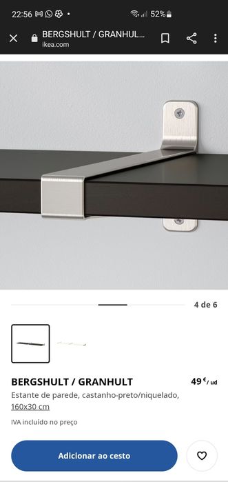 Prateleira com suporte IKEA
