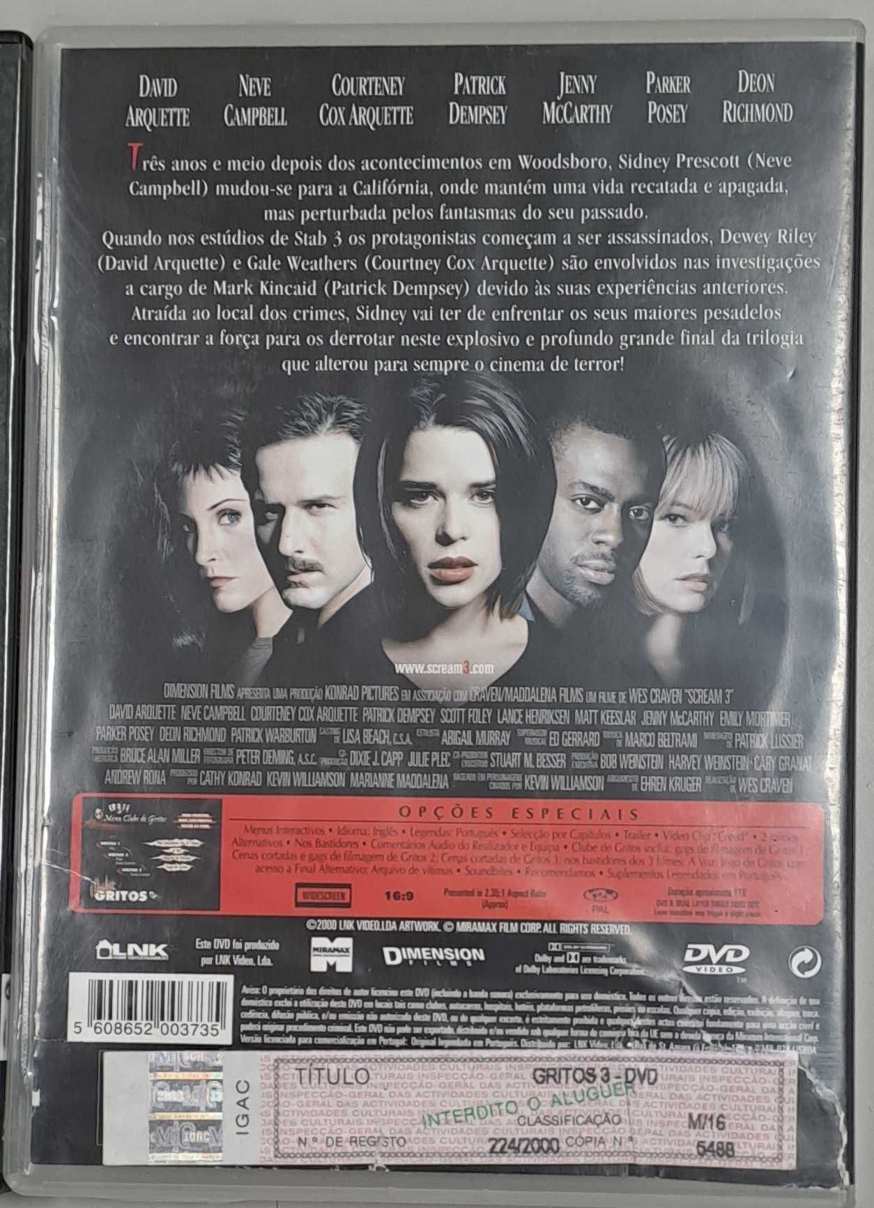 Pack com 2 Filmes Scream: Gritos 1 e Gritos 3