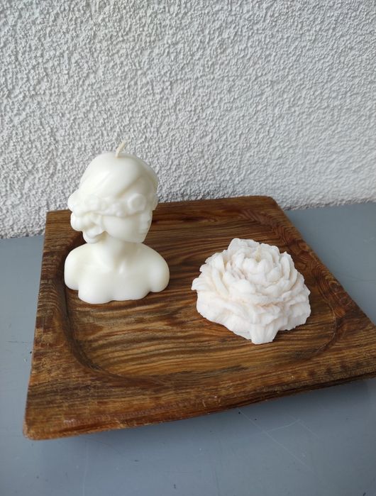 Drewniana podstawka pod świece