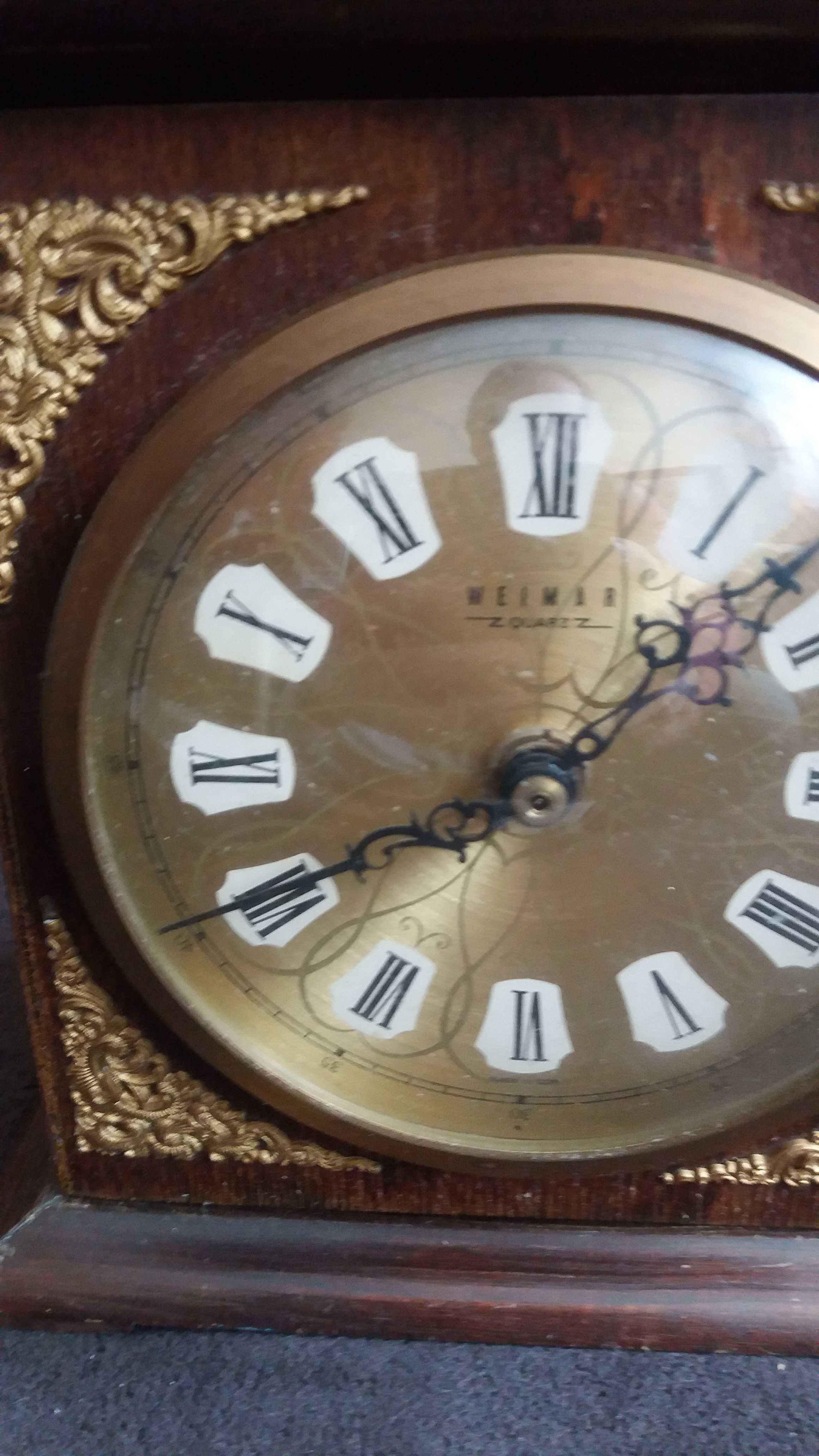 Xp, starocie wyprzedaż zegar stojący kominkowy Weimar drewno Nemcy