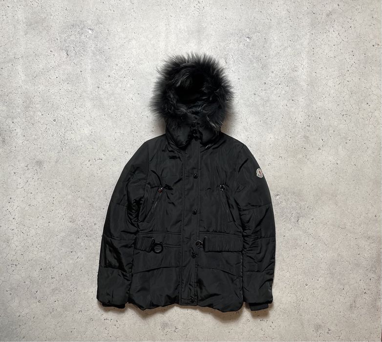 Женская Курточка Пуховик С Мехом Moncler S-M Luxury