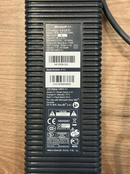 Zasilacz Xbox 360 175W fat elite oryginalny