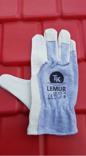 Rękawice skórzane kozia skóra monterskie LEMUR r.8,9,10,11
