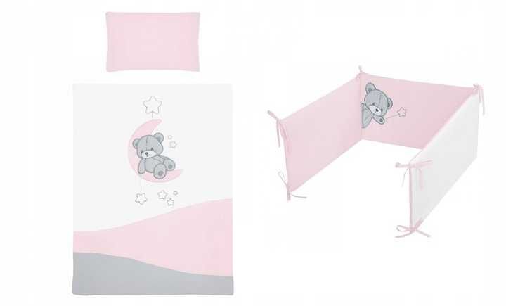 Nowa pościel niemowlęca TEDDY BEAR BELISIMA Miś Róż 6elem 120x90
