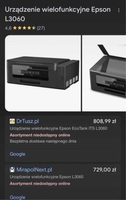 drukarka epson l3060 komputer laptop telefon apple samsung