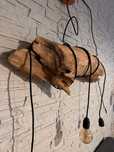 Oryginalna lampa loft, industrial na pniu drzewa 91cm
