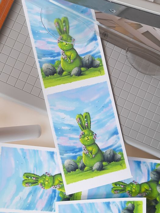 Karta pocztówka wielkanocna z ilustracją królik A6