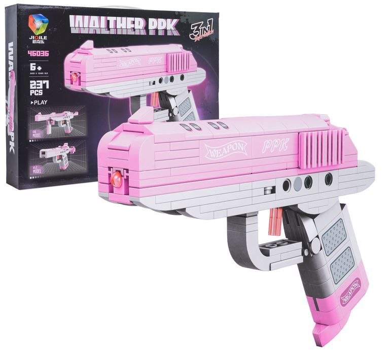 Zestaw Klocków Pistolet Różowy 237El.