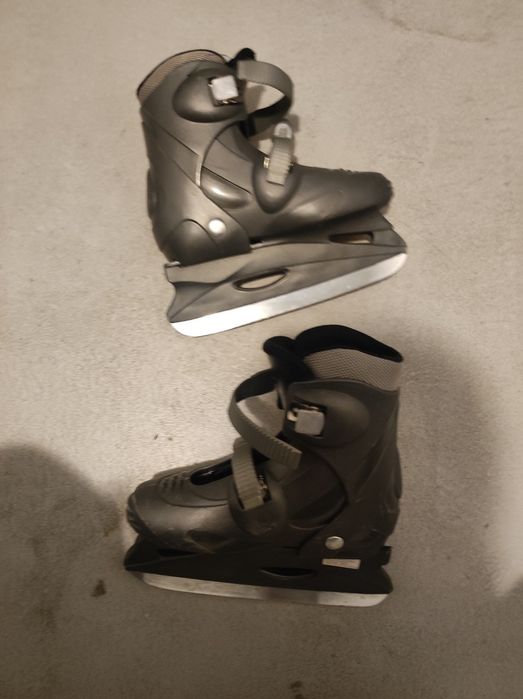 Czarne łyżwy hokejowe 36 sportowe 37 regulowane 34 na lodowisko 35