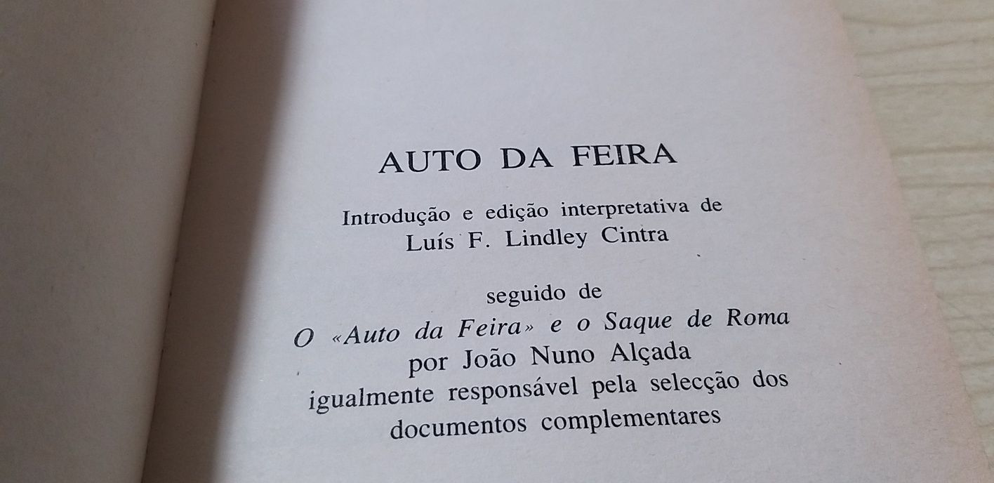 O Auto da Feira e o Saque de Roma.