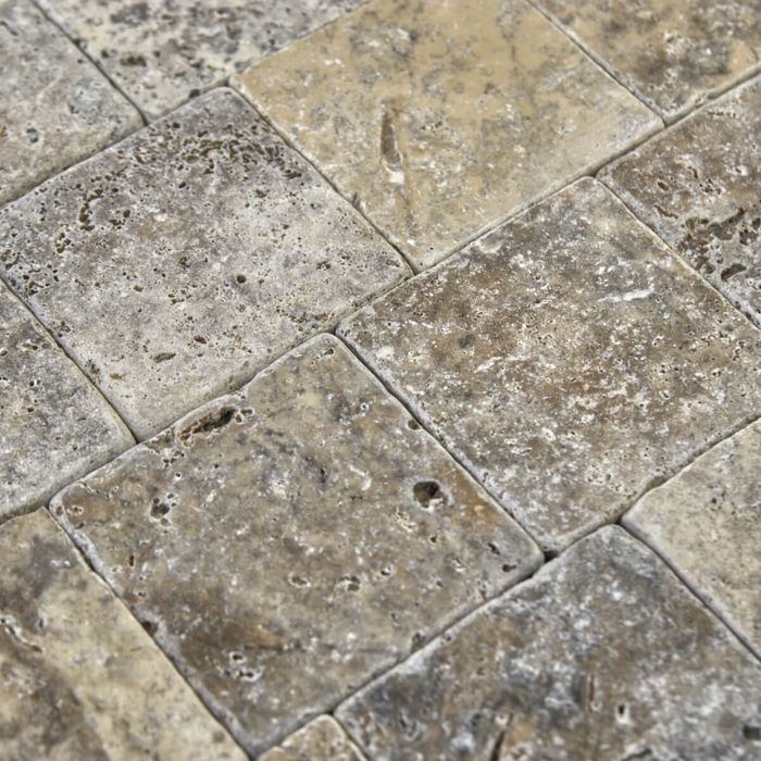 Płytki Trawertyn Silver Ash bębnowany 10x10 Cegiełka Kamień