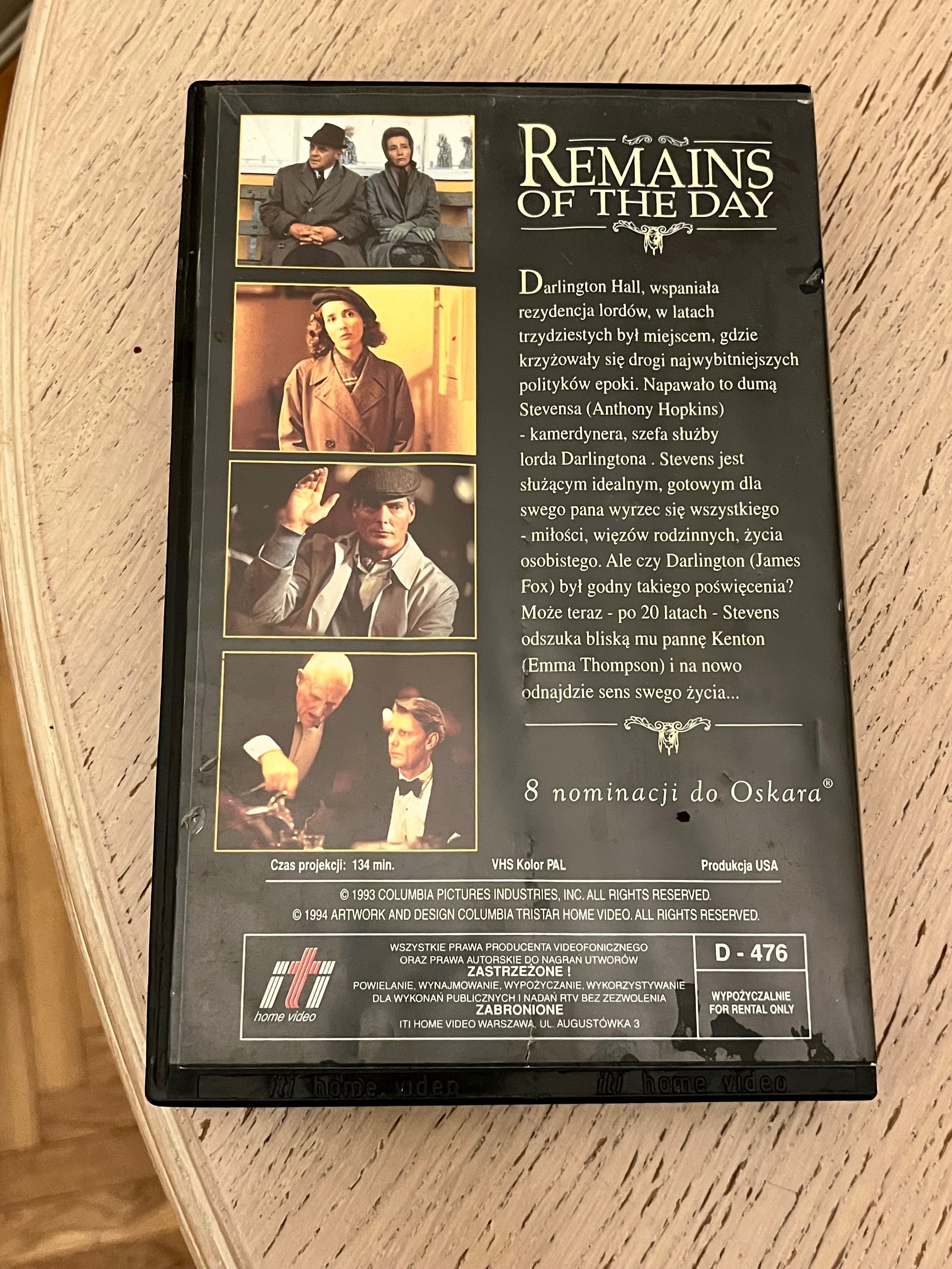 Kaseta VHS film Okruchy Dnia - Anthony Hopkins, Emma Thompson