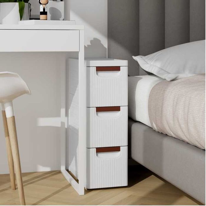 Mobilna szafka 3-szufladowa Costway, biały