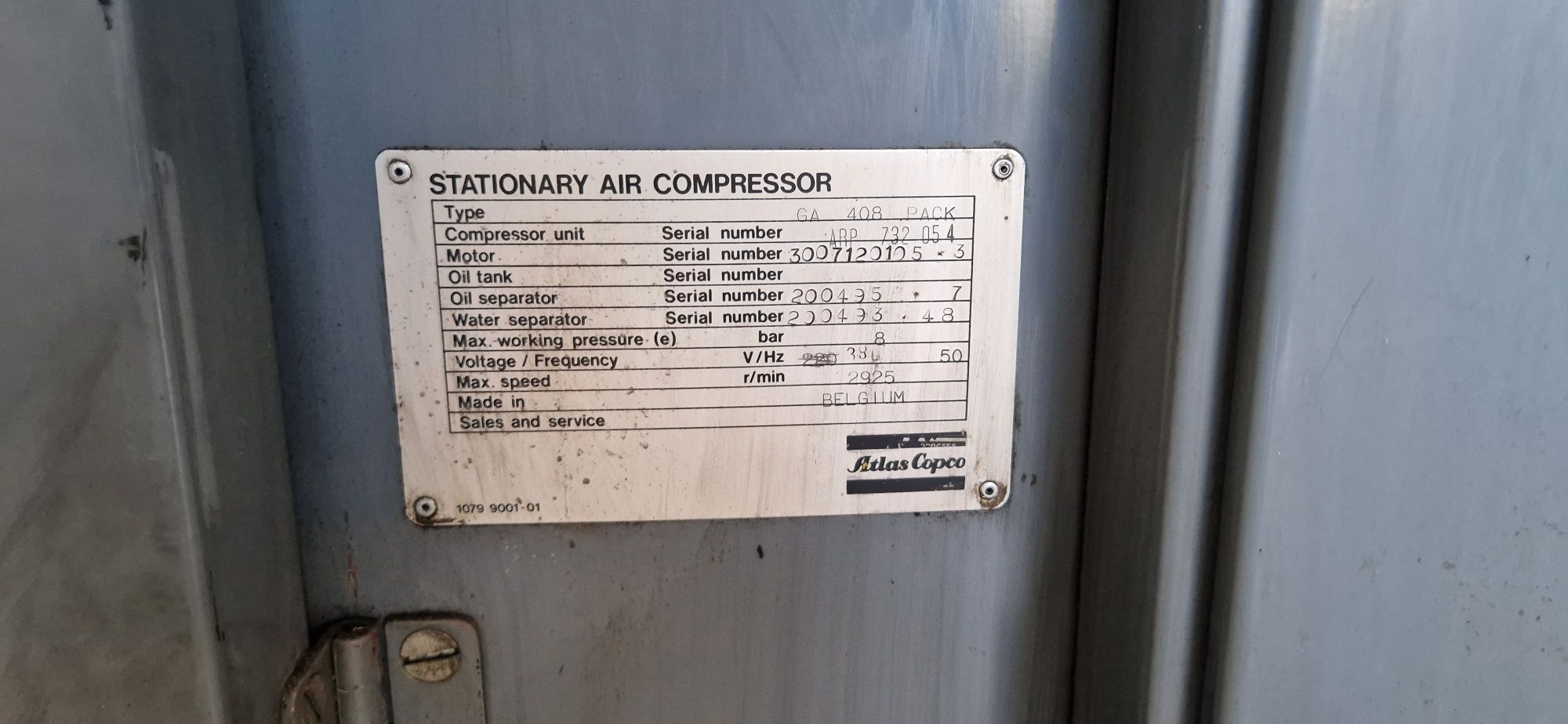 Kompresor śrubowy , sprężarka śrubowa Atlas Copco GA408