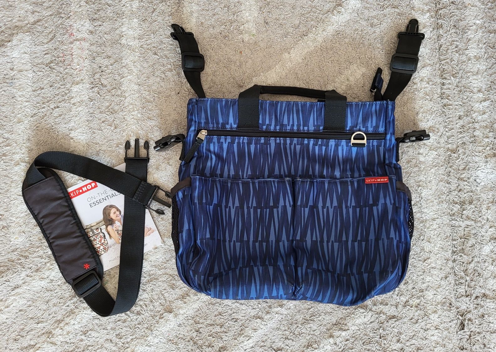SKIP HOP Torba do wózka Duo Signature Blue Sketch jak NOWA
