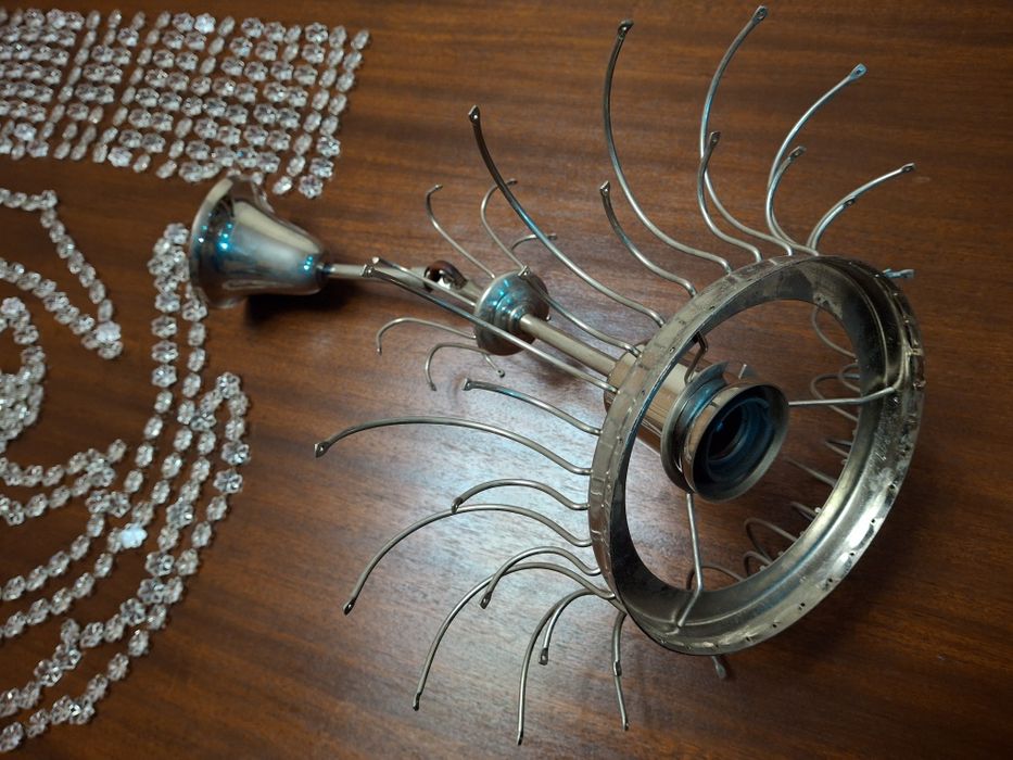 Хрустальная чехословацкая люстра 1989 года, 1 лампа