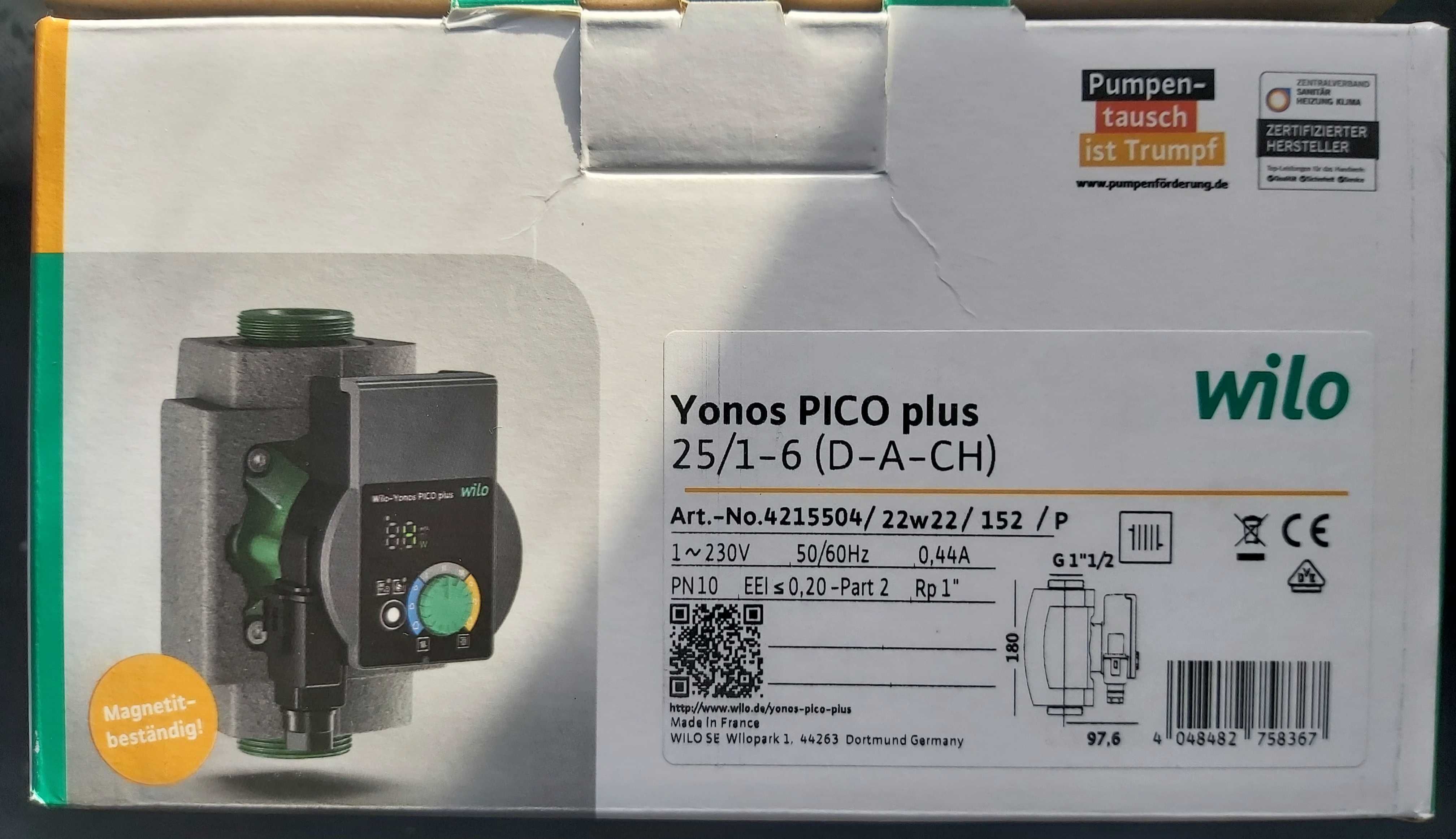Pompa obiegowa Wilo Yonos PICO PLUS 25/1-6 180mm