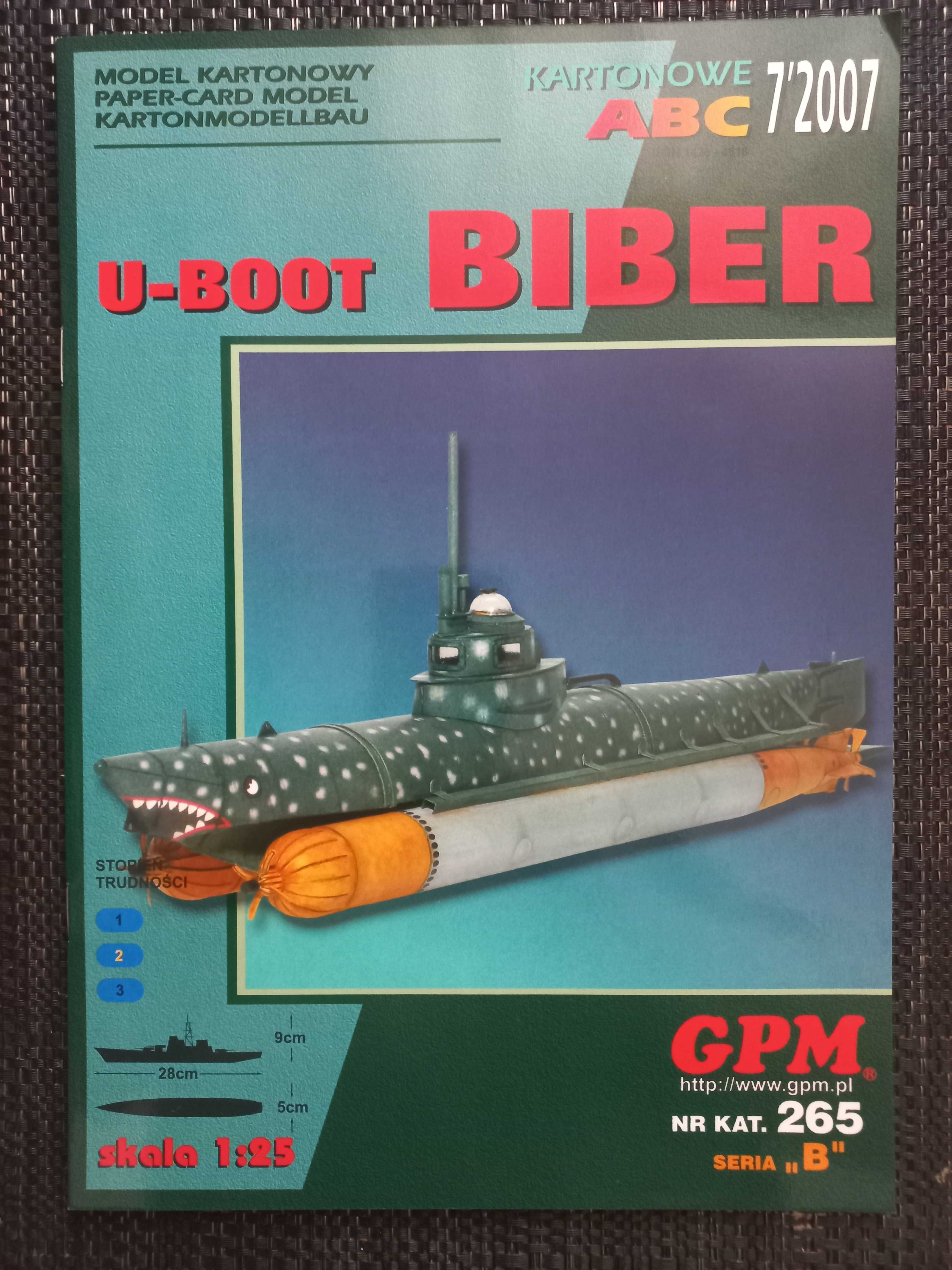 Model Kartonowy GPM 265 U-boot Biber + LASERY