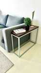 Konsola loft dąb stolik 80 x 25 x 60 drewno szare nogi