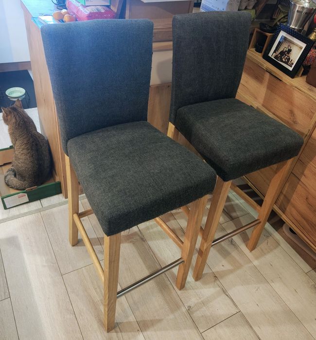 Hoker hokery wysokie krzesła drewniane Songmics