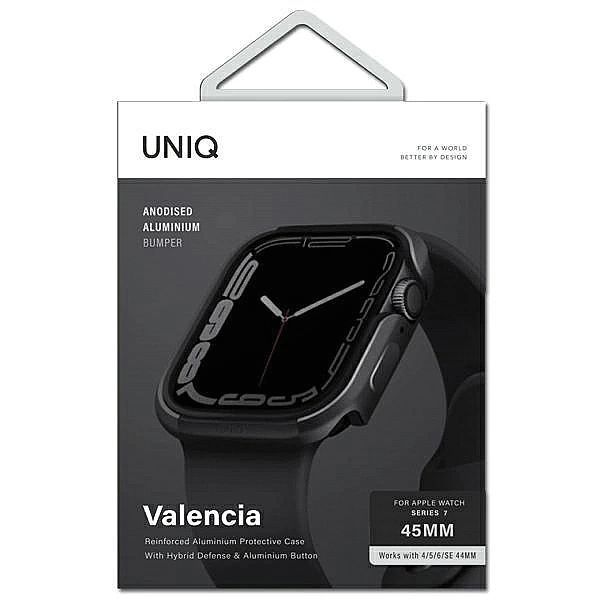 Uniq etui Valencia Apple Watch Series 4/5/6/7/8/se/se2/45/44mm. grafit
