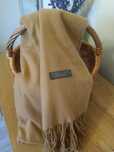 Nowy szal 100% virgin wool beżowy/ brązowy/ camel