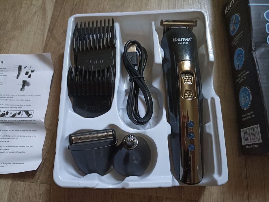 Машинка Kemei KM-1506 3в1 для стрижки волосся, бороди, вуха, носа.