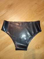 936a/ Majtki figi sexy bielizna lateks latex czarne rozmiar S