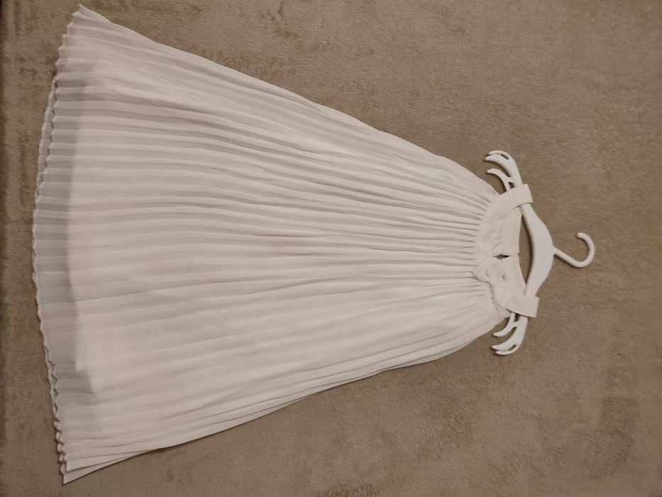Vestido plissado branco