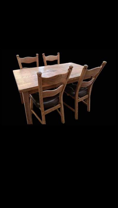 Sprzedam komplet dębowy stół 4 krzesła +ława dąb lity