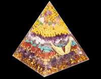 Piękna Piramida Orgonit Skrzydła Anioła Ametyst Jaspis Agat Turkus 8cm