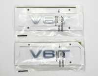 NOWY znaczek V6T | V8T emblemat przyklejany logo srebrne srebrny
