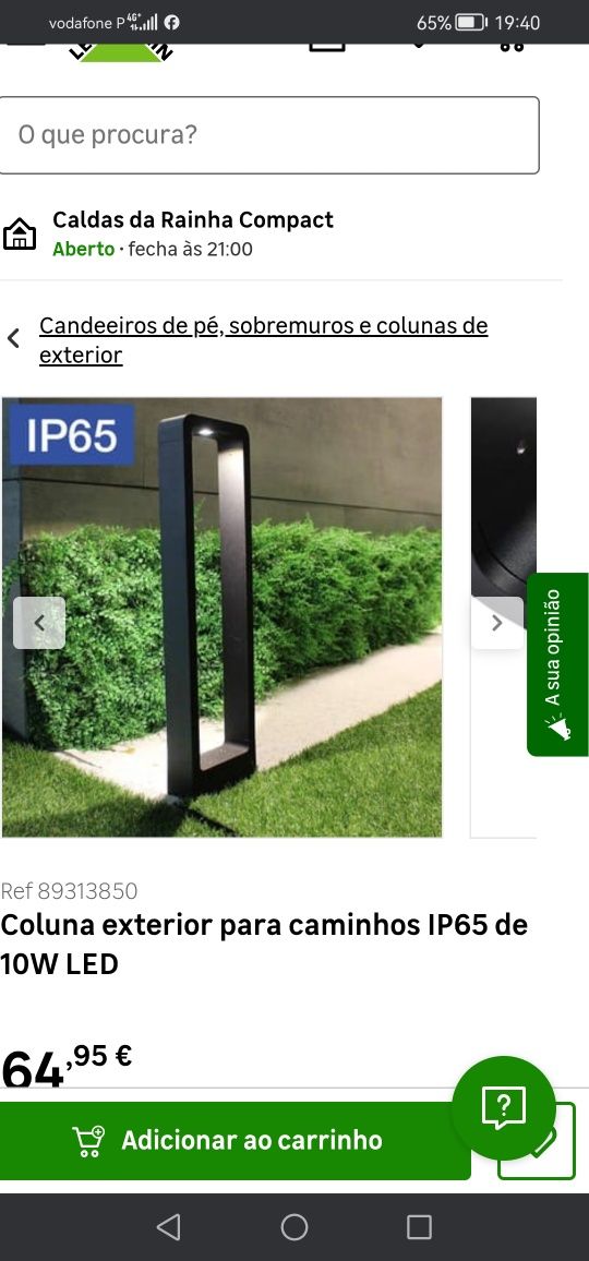 Colunas de iluminação exterior