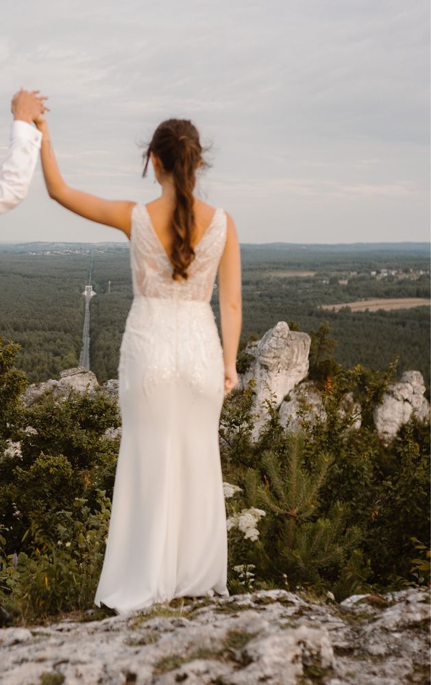 Suknia ślubna dopasowana gładka DO NEGOCJACJI