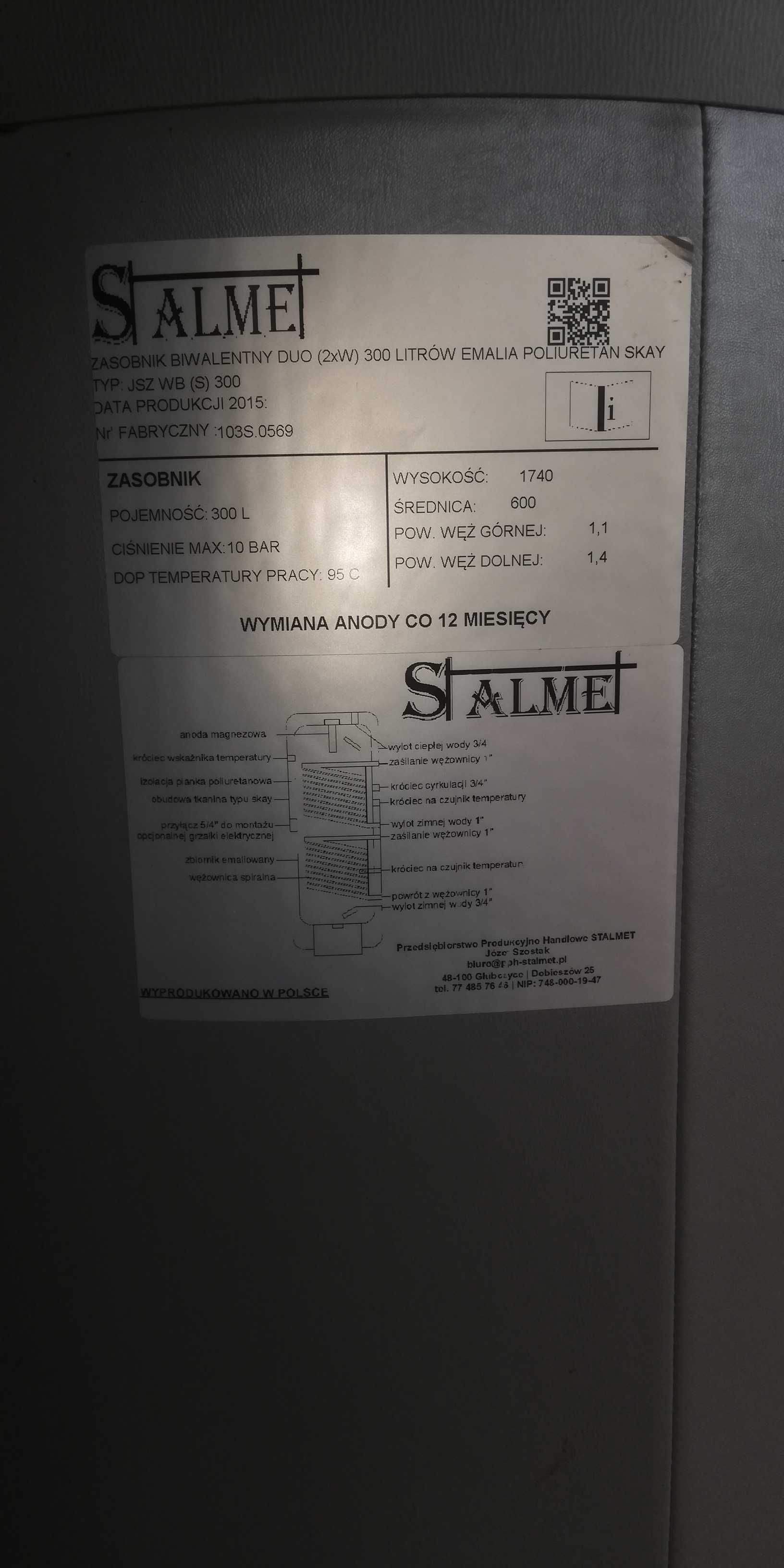 Zbiornik buforowy 300l podwójna wężownica co cwu