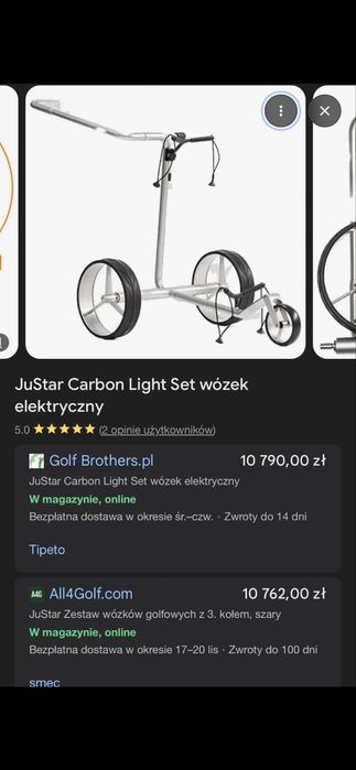 Wózek do golfa justar carbon stan idealny