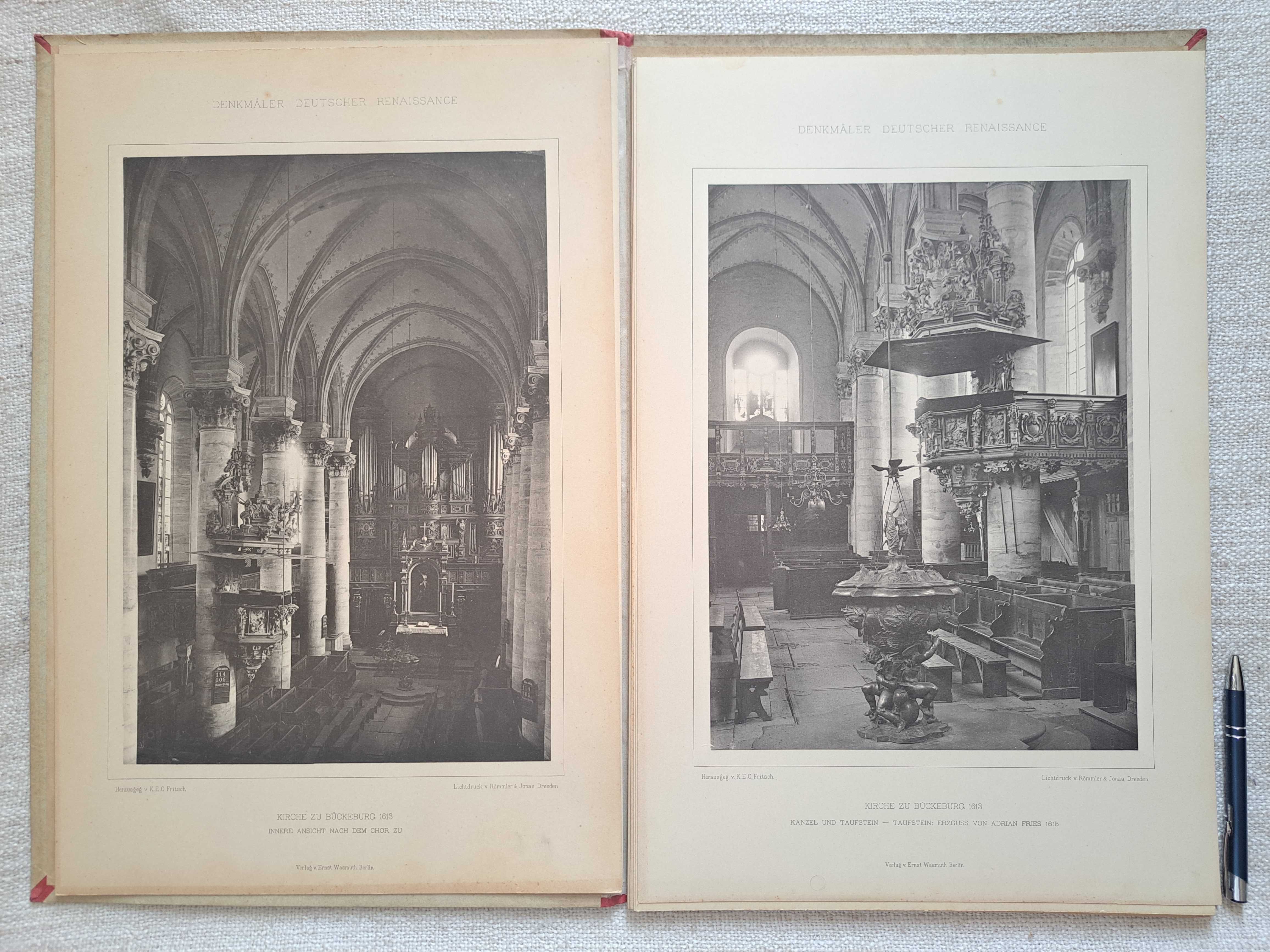 1885 rok. Zabytki niemieckiego renesansu. 50 cm. Architektura