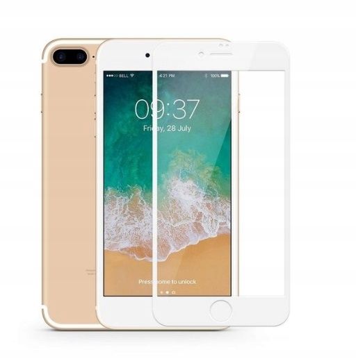 Szkło Hartowane Pełne 9H Do Iphone 7 + 8 + Plus