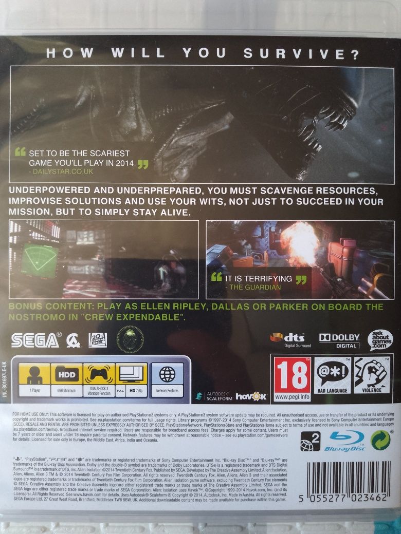 Alien isolation (рус. озвучка) ps3