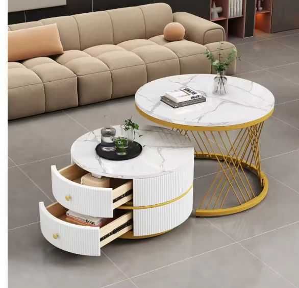 2-częściowy zestaw stolików, okrągły