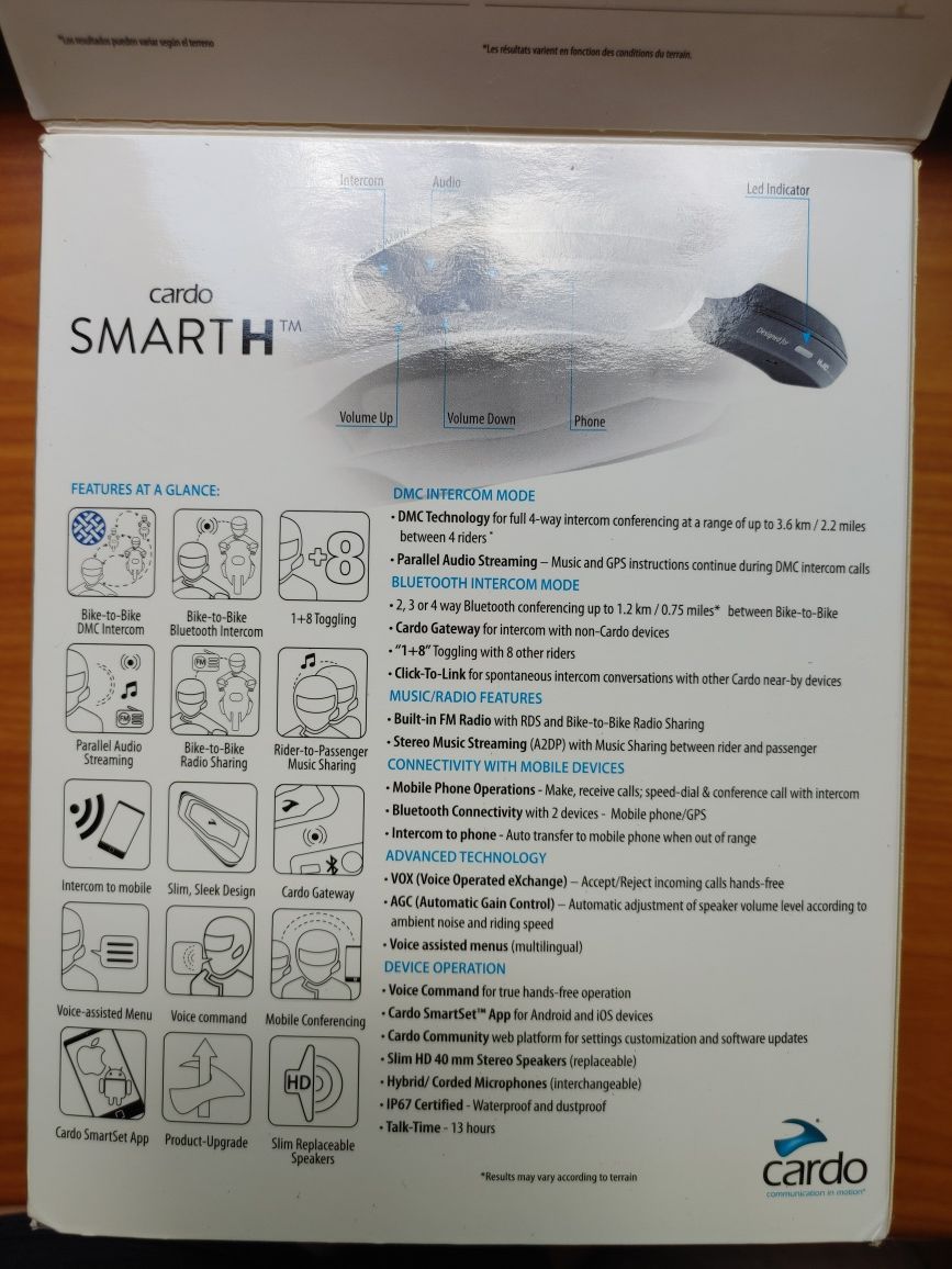 Гарнитура Cardo smartH DMC Интерком