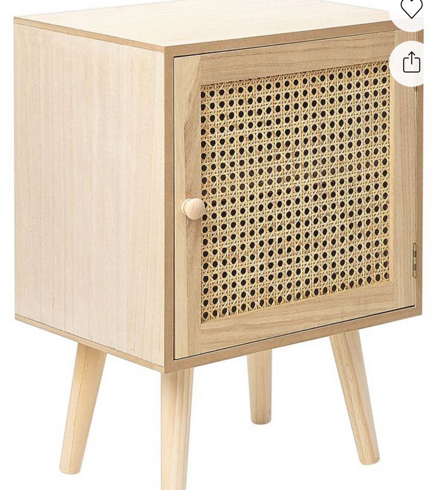 Szafka nocna front rattanowy jasne drewno ALMO