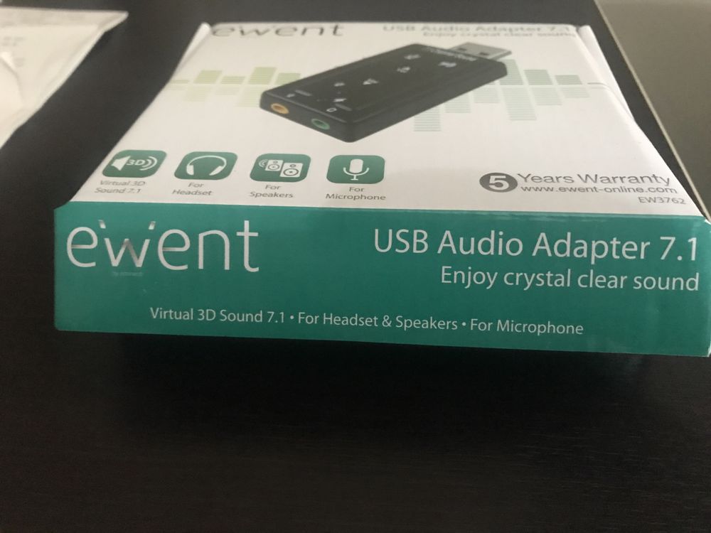 Adaptador áudio USB 7.1 Ewent EW3762