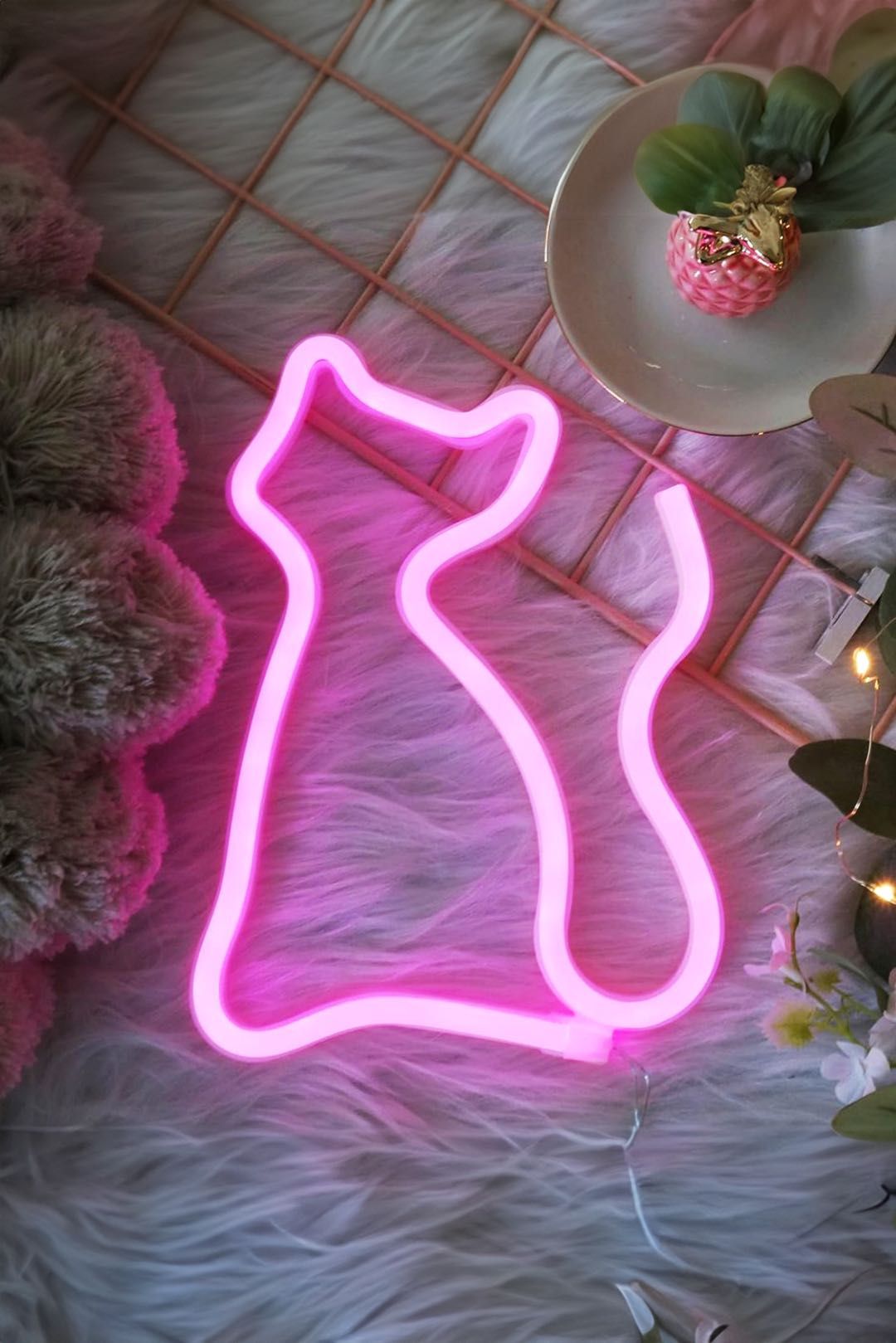 Neonowy kot LED – świecący znak dekoracyjny dla kociarzy lampka led