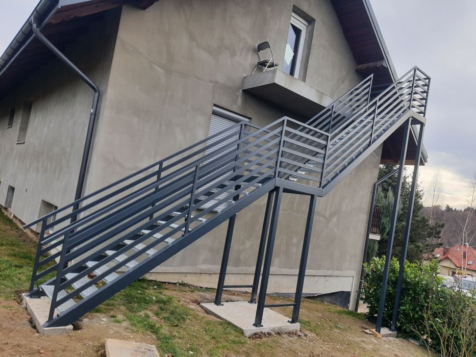 Schody stalowe zewnętrzne ocynk ogniowy