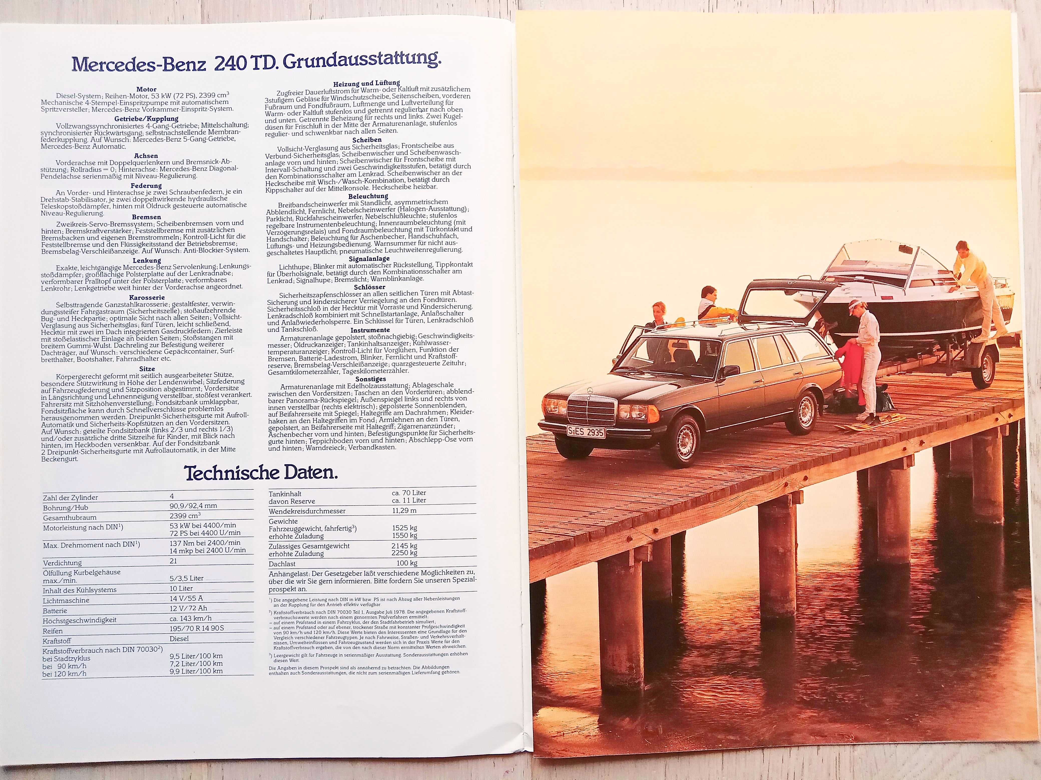 Mercedes W123 T-Modell / kombi S123 - 1983 prospekt 36 stron, stan DB+